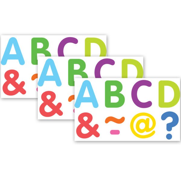 Colorful Classic 2" Magnetic Letters Colorful Classic 2" Magnetic Letters, 87 Pieces Per Pack, 3 Packs