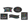 Chalkboard Brights Clingy Thingies Positive Sayings Accents, 10 Per Pack, 2 Packs