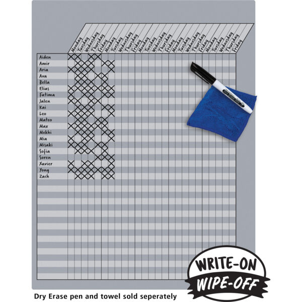 Gray Incentive Write-On-Wipe-Off Chart, Pack of 6