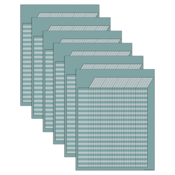 Calming Blue Incentive Write-On-Wipe-Off Chart, Pack of 6