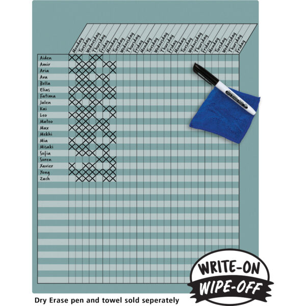 Calming Blue Incentive Write-On-Wipe-Off Chart, Pack of 6