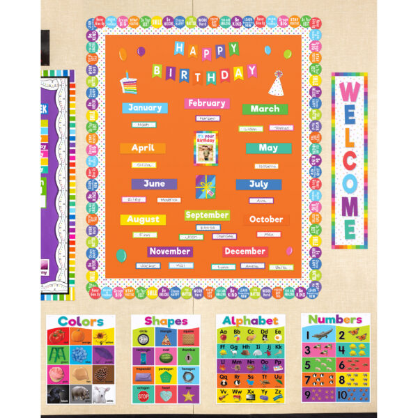 Colorful Positive Sayings Border Trim, 35 Feet Per Pack, 6 Packs