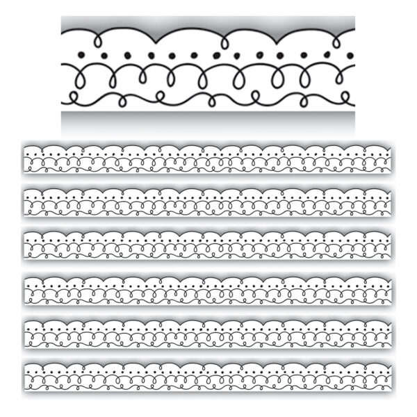 Squiggles and Dots Die-Cut Border Trim, 35 Feet Per Pack, 6 Packs