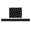 White Painted Dots on Black Straight Border Trim, 35 Feet Per Pack, 6 Packs