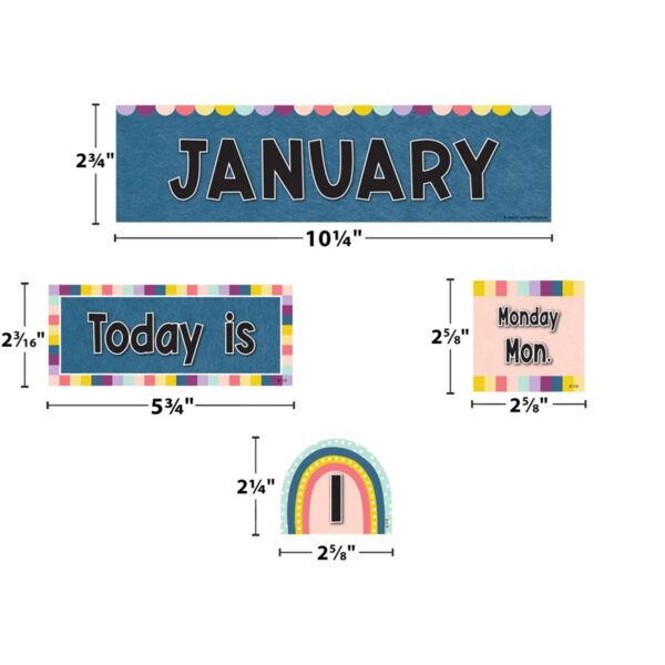 Oh Happy Day Rainbow Calendar Pocket Chart Cards, 104 Per Pack, 3 Packs