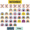 Oh Happy Day Rainbow Calendar Pocket Chart Cards, 104 Per Pack, 3 Packs