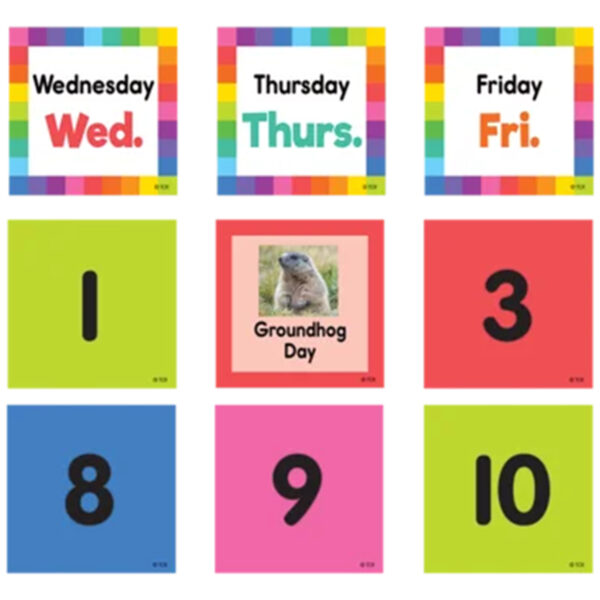 Colorful Calendar Pocket Chart Cards, 104 Per Pack, 3 Packs