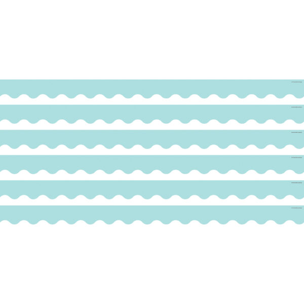 Pastel Blue Scalloped Border Trim, 35 Feet Per Pack, 6 Packs