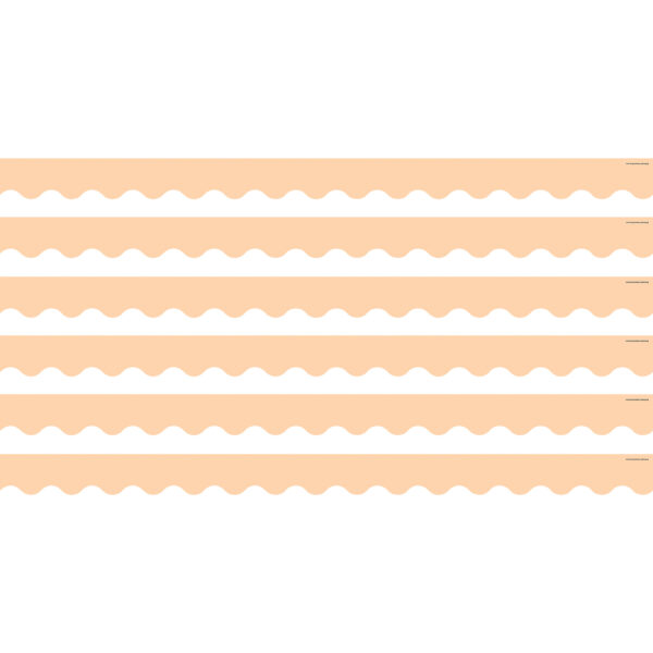 Peach Scalloped Border Trim, 35 Feet Per Pack, 6 Packs