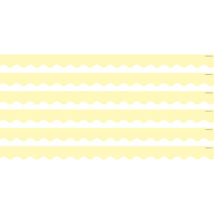 Pastel Yellow Scalloped Border Trim, 35 Feet Per Pack, 6 Packs