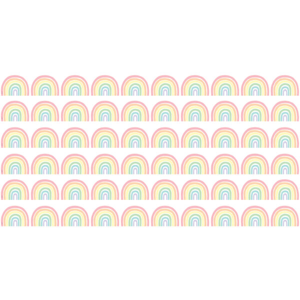 Pastel Pop Rainbows Die-Cut Border Trim, 35 Feet Per Pack, 6 Packs