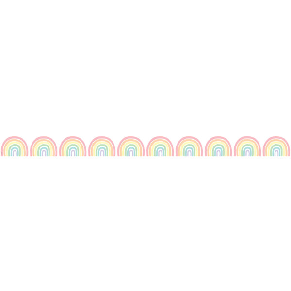 Pastel Pop Rainbows Die-Cut Border Trim, 35 Feet Per Pack, 6 Packs