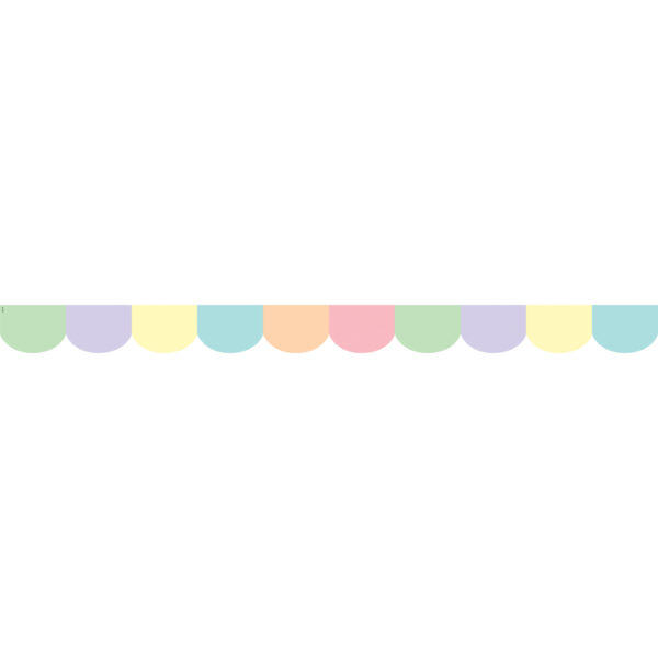 Pastel Pop Scalloped Border Trim, 35 Feet Per Pack, 6 Packs