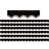 Modern Farmhouse Black with Gray Scalloped Border Trim, 35 Feet, 6 Packs