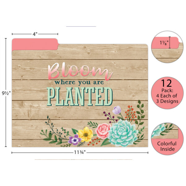 Rustic Bloom File Folders, 2 Packs
