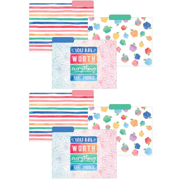 Watercolor File Folders, 12 Per Pack, 2 Packs