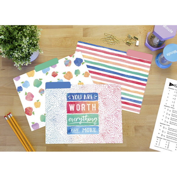 Watercolor File Folders, 12 Per Pack, 2 Packs