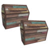Reclaimed Wood Design Chest, Pack of 2