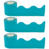 Teal Scalloped Rolled Border Trim, 50 Feet Per Roll, Pack of 3