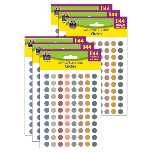 Wonderfully Wild Circles Mini Stickers Valu-Pak Wonderfully Wild Circles Mini Stickers Valu-Pak, 1144 Per Pack, 6 Packs