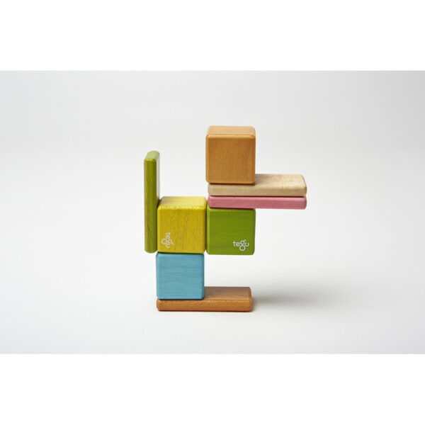 Magnetic Wooden Blocks, Tints, 8-Piece Pocket Pouch