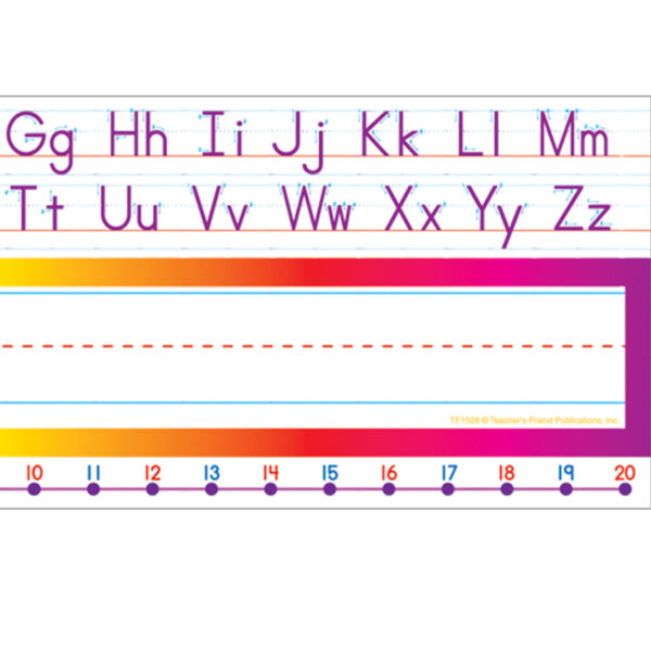 Alphabet - Number Line (Standard Manuscript) Name Plates, 36 Per Pack, 3 Packs