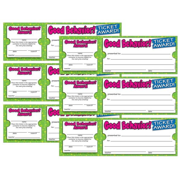 ERSTF-1613-6.jpg Ticket Awards Good Behavior, 100 Per Pack, 6 Packs