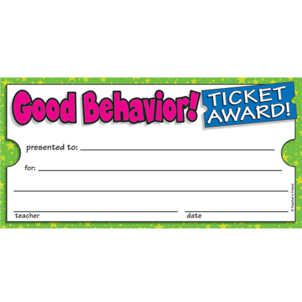 ERSTF-1613-6_1.jpg Ticket Awards Good Behavior, 100 Per Pack, 6 Packs