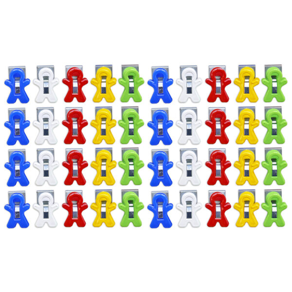 Magnet Man Magnetic Clip, Assorted Colors, 40-Piece Bucket