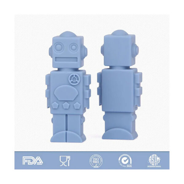 Robot Silicone Chewable Pencil Topper, Pack of 6