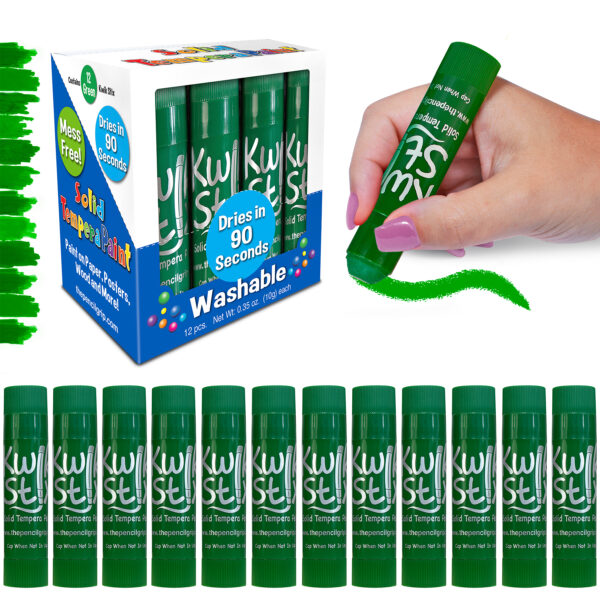 ERSTPG60040-2_6.jpg Solid Tempera Paint Sticks, Single Color Pack, Green, 12 Per Pack, 2 Packs