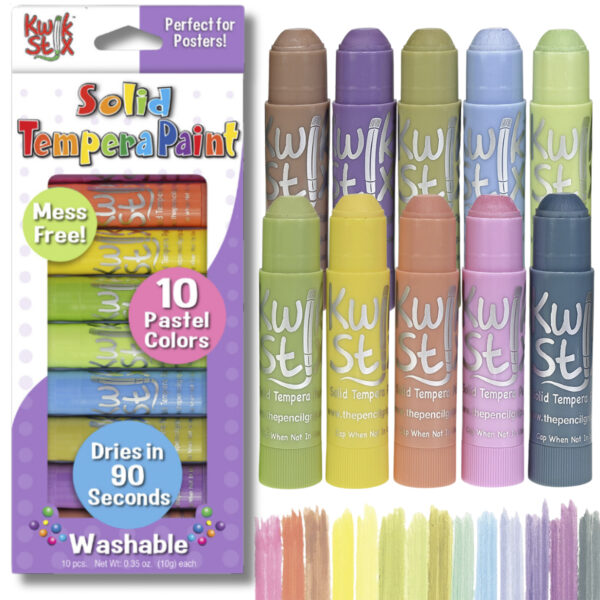 Solid Tempera Paint, Pastel Tones, 10 Per Pack, 2 Packs