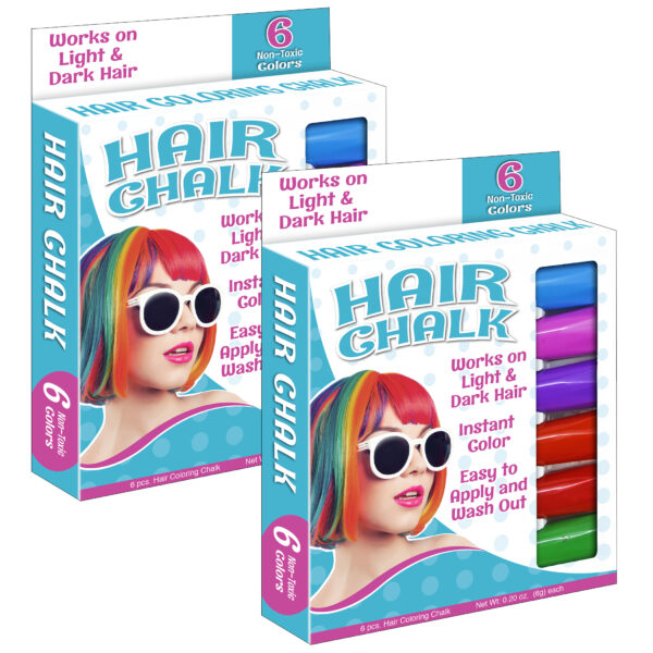 •HAIR CHALK GEN 2 Hair Coloring Chalk, 6 Colors Per Pack, 2 Packs