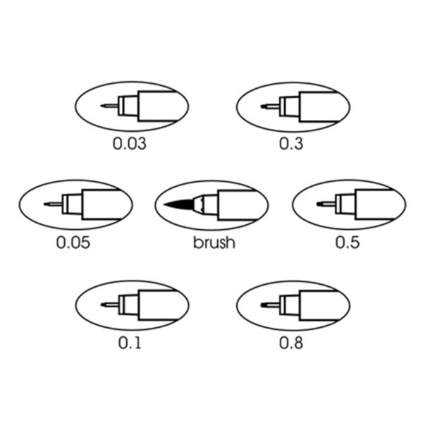 LePen Drawing Pens, 4 Per Pack, 3 Packs