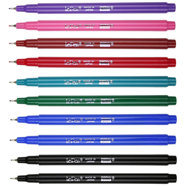 LePen Micro-Fine Point Pen, Basic, 10 Colors