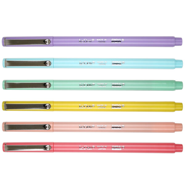 LePen Micro-Fine Point Pen, Pastel, 6 Per Pack, 2 Packs