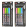 Bistro Chalk Markers, Extra Fine Tip 4-Color Set, Fluorescent Pink, Blue, Green, Yellow, 2 Sets