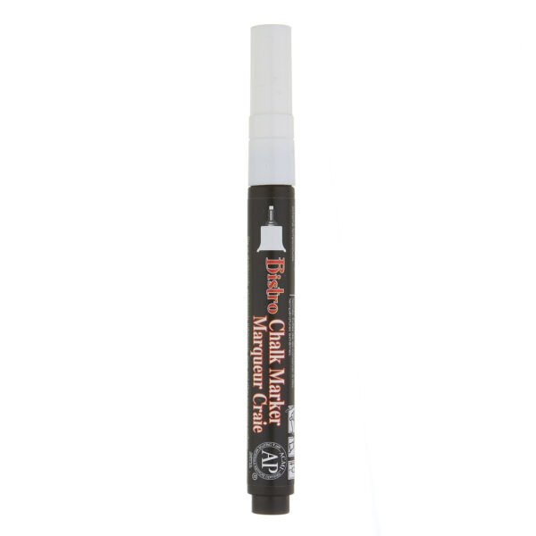 Bistro Single White Marker, Extra Fine Tip, Pack of 6