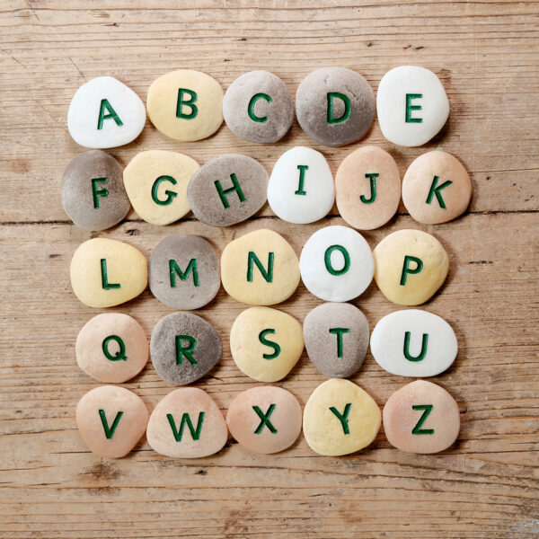 Uppercase Alphabet Pebbles, Set of 26