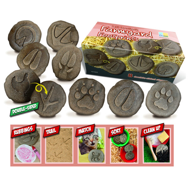 ERSYUS1065.jpg Let's Investigate Farmyard Footprints Stone, Pack of 8