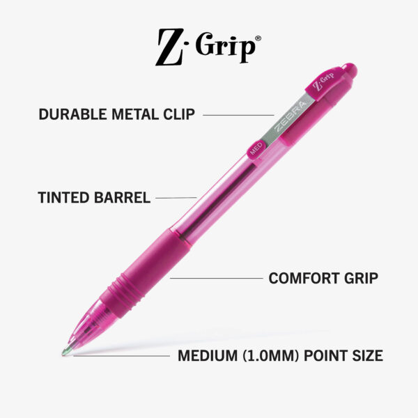 Z-Grip Ballpoint Retractable Pen, 1.0mm, Assorted, 5 Per Pack, 6 Packs