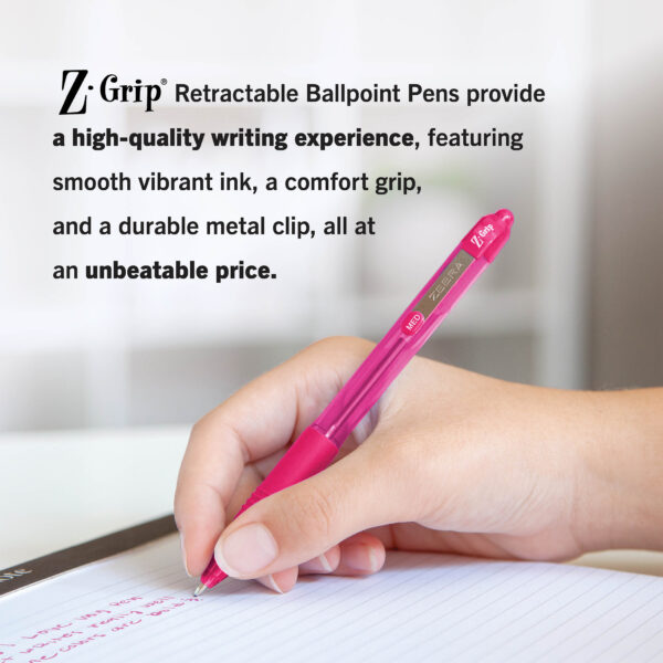 Z-Grip Ballpoint Retractable Pen, 1.0mm, Assorted, 5 Per Pack, 6 Packs