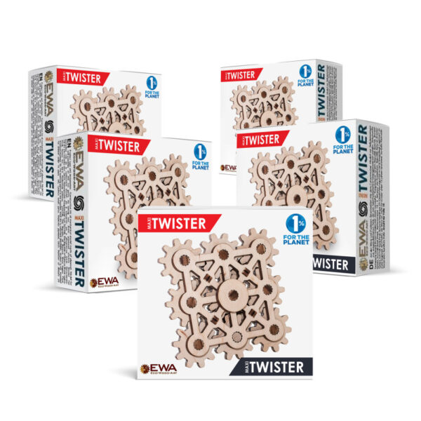 Twister Maxi Fidget, 3D Wooden STEM Building Kit, Pack of 5