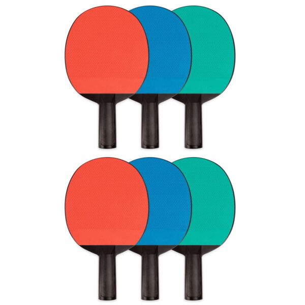 Plastic Rubber Face Table Tennis Paddle, Pack of 6